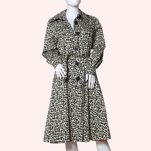 MANOUSH Cream Animal Print Trench Coat w/Tags - Picture 6 of 10